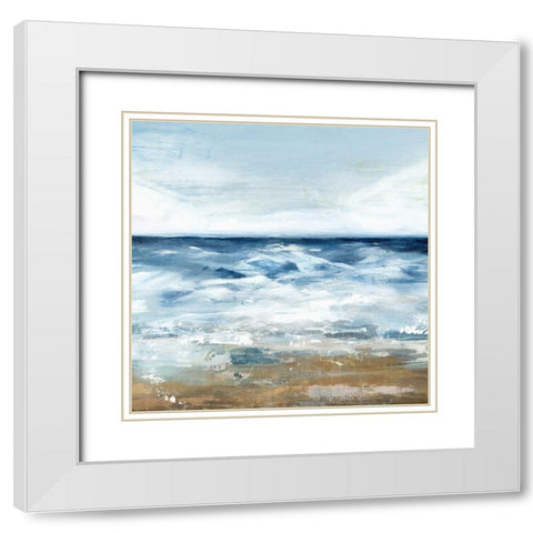 Blue Ocean II  White Modern Wood Framed Art Print with Double Matting by Isabelle Z
