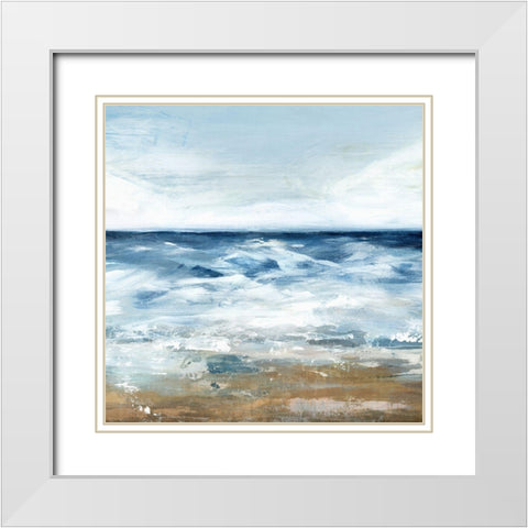 Blue Ocean II  White Modern Wood Framed Art Print with Double Matting by Isabelle Z