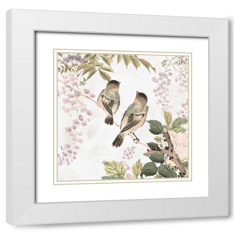 Woodland Birds II  White Modern Wood Framed Art Print with Double Matting by Isabelle Z