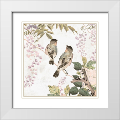 Woodland Birds II  White Modern Wood Framed Art Print with Double Matting by Isabelle Z