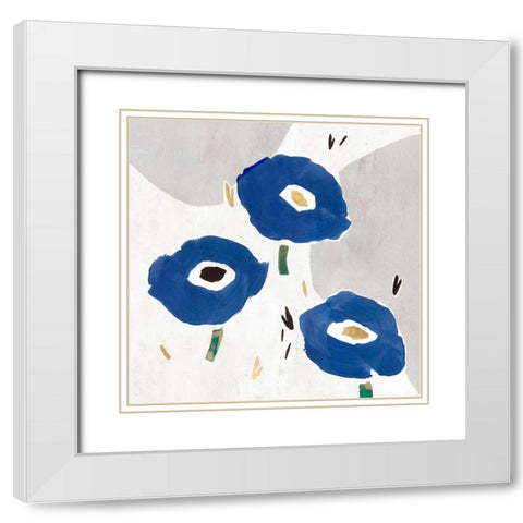 Blue Cluster II  White Modern Wood Framed Art Print with Double Matting by Isabelle Z