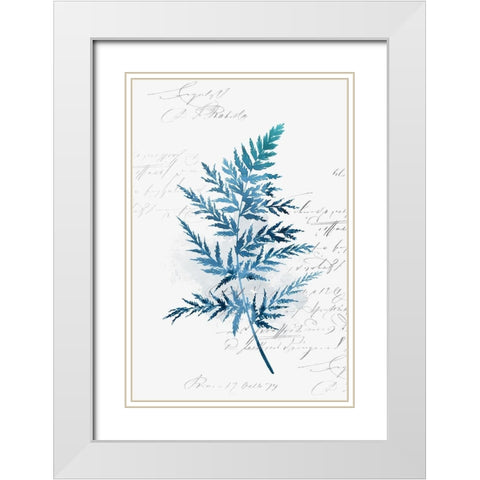 Botanical Blue I  White Modern Wood Framed Art Print with Double Matting by Isabelle Z