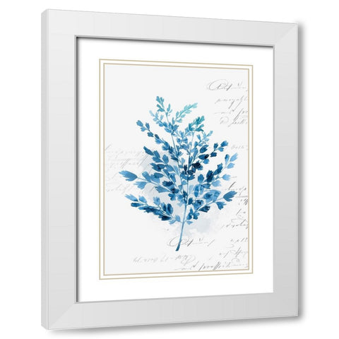 Botanical Blue III  White Modern Wood Framed Art Print with Double Matting by Isabelle Z