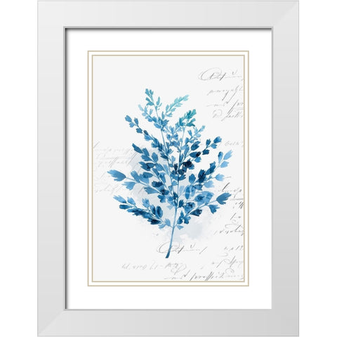 Botanical Blue III  White Modern Wood Framed Art Print with Double Matting by Isabelle Z