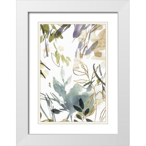 Flourishing Green II  White Modern Wood Framed Art Print with Double Matting by Isabelle Z
