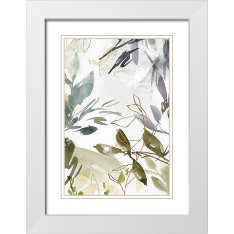 Flourishing Green III  White Modern Wood Framed Art Print with Double Matting by Isabelle Z
