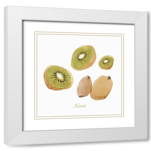 Kiwis  White Modern Wood Framed Art Print with Double Matting by Isabelle Z