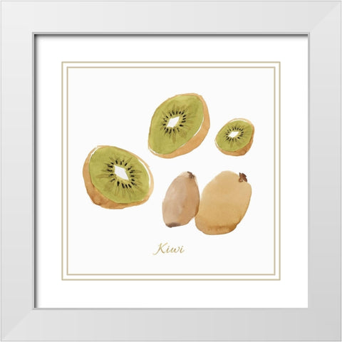 Kiwis  White Modern Wood Framed Art Print with Double Matting by Isabelle Z