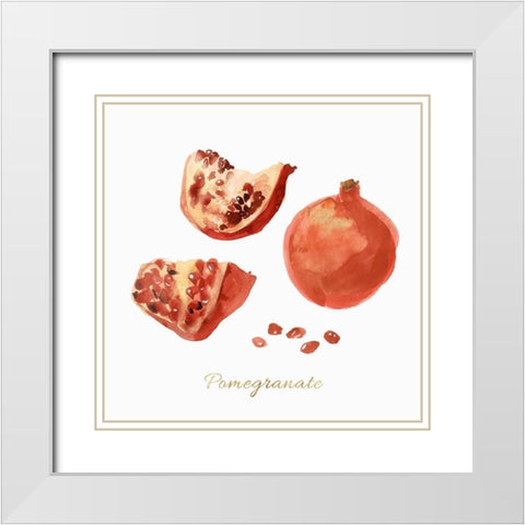 Pomegranate  White Modern Wood Framed Art Print with Double Matting by Isabelle Z