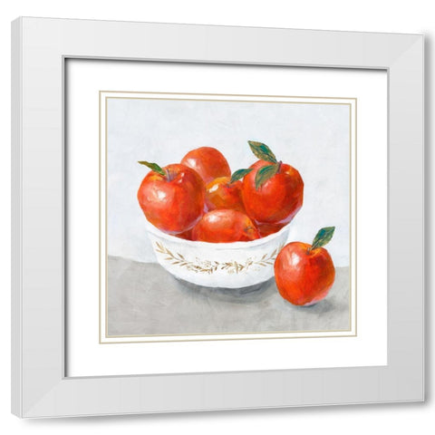 Apples  White Modern Wood Framed Art Print with Double Matting by Isabelle Z