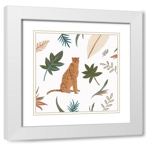 African Cheetah I  White Modern Wood Framed Art Print with Double Matting by Isabelle Z