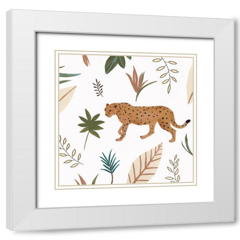 African Cheetah II  White Modern Wood Framed Art Print with Double Matting by Isabelle Z