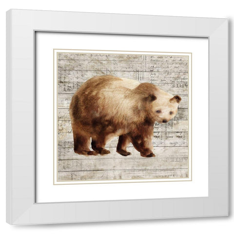 Crossing Bear I  White Modern Wood Framed Art Print with Double Matting by Isabelle Z