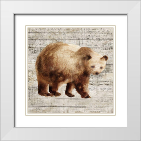 Crossing Bear I  White Modern Wood Framed Art Print with Double Matting by Isabelle Z