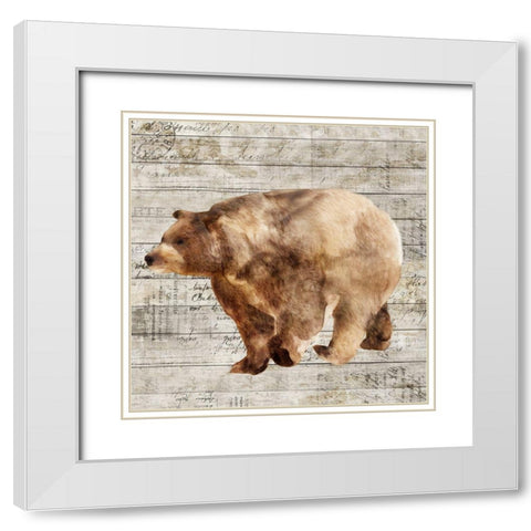 Crossing Bear II  White Modern Wood Framed Art Print with Double Matting by Isabelle Z