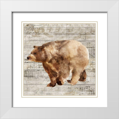 Crossing Bear II  White Modern Wood Framed Art Print with Double Matting by Isabelle Z