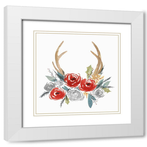 Adorning II  White Modern Wood Framed Art Print with Double Matting by Isabelle Z