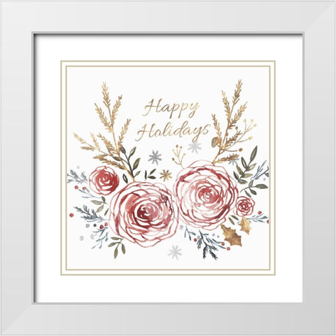 Happy Holiday  White Modern Wood Framed Art Print with Double Matting by Isabelle Z