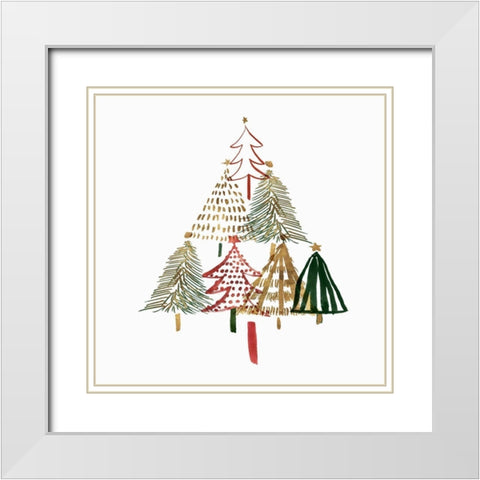 Pine Trees I  White Modern Wood Framed Art Print with Double Matting by Isabelle Z