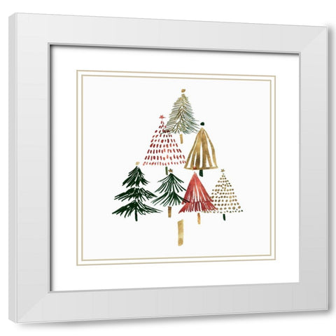 Pine Trees II  White Modern Wood Framed Art Print with Double Matting by Isabelle Z