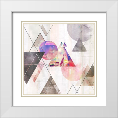 Holographic I  White Modern Wood Framed Art Print with Double Matting by Isabelle Z