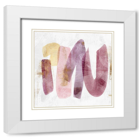 Violets Dance I White Modern Wood Framed Art Print with Double Matting by Isabelle Z