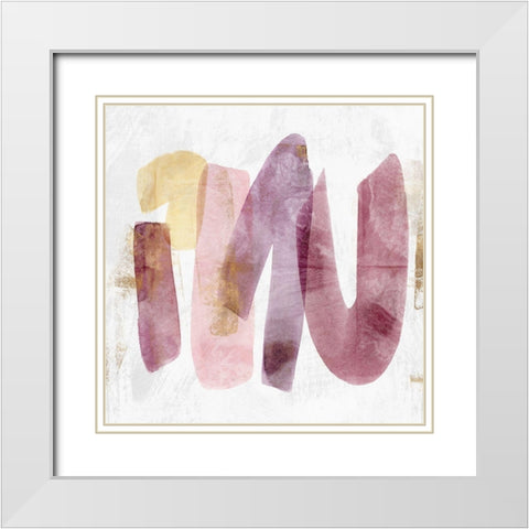 Violets Dance I White Modern Wood Framed Art Print with Double Matting by Isabelle Z