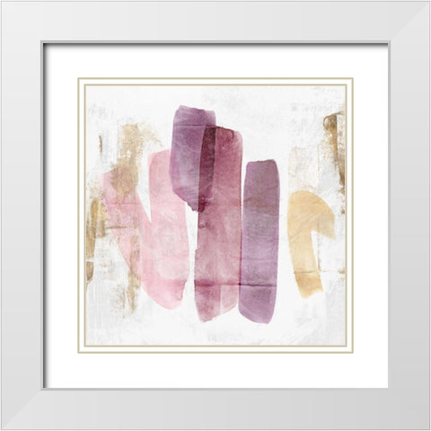 Violets Dance II White Modern Wood Framed Art Print with Double Matting by Isabelle Z