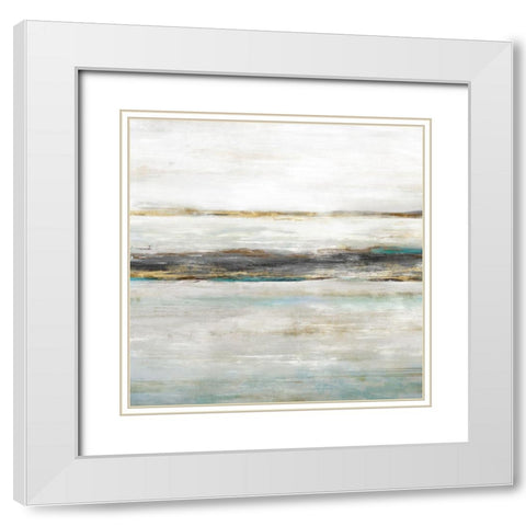 Waters Edge I  White Modern Wood Framed Art Print with Double Matting by Isabelle Z