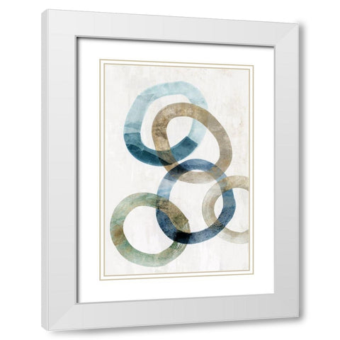 Trilogy I  White Modern Wood Framed Art Print with Double Matting by Isabelle Z