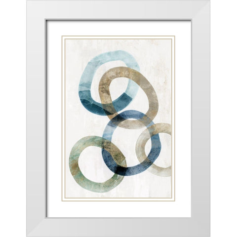 Trilogy I  White Modern Wood Framed Art Print with Double Matting by Isabelle Z