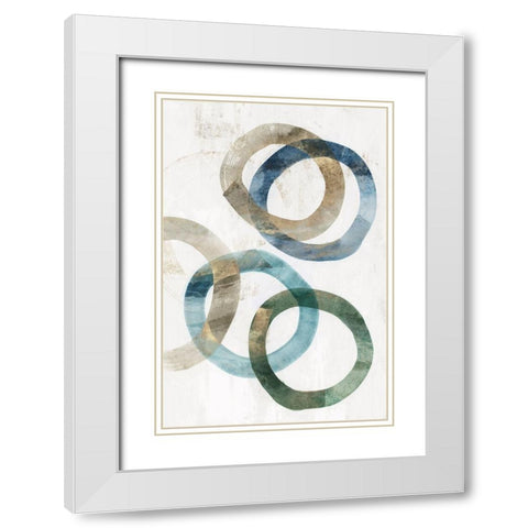 Trilogy II  White Modern Wood Framed Art Print with Double Matting by Isabelle Z
