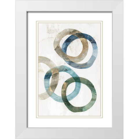 Trilogy II  White Modern Wood Framed Art Print with Double Matting by Isabelle Z