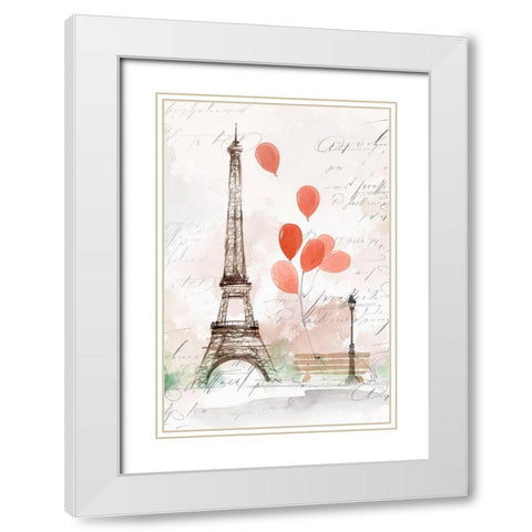 Balloons in Paris  White Modern Wood Framed Art Print with Double Matting by Isabelle Z