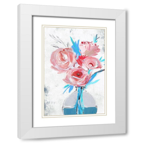Blue Vase II  White Modern Wood Framed Art Print with Double Matting by Isabelle Z