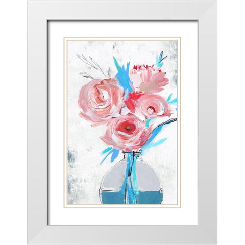 Blue Vase II  White Modern Wood Framed Art Print with Double Matting by Isabelle Z