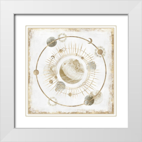 Golden Galaxy I  White Modern Wood Framed Art Print with Double Matting by Isabelle Z