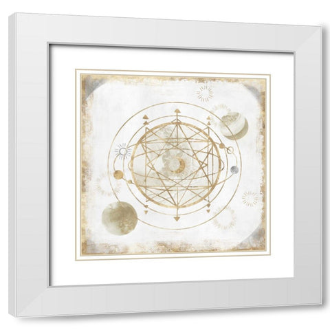 Golden Galaxy II  White Modern Wood Framed Art Print with Double Matting by Isabelle Z