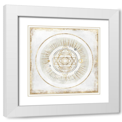 Golden Galaxy III  White Modern Wood Framed Art Print with Double Matting by Isabelle Z