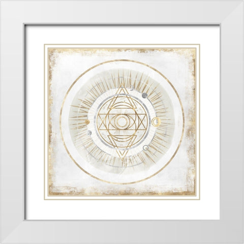 Golden Galaxy III  White Modern Wood Framed Art Print with Double Matting by Isabelle Z