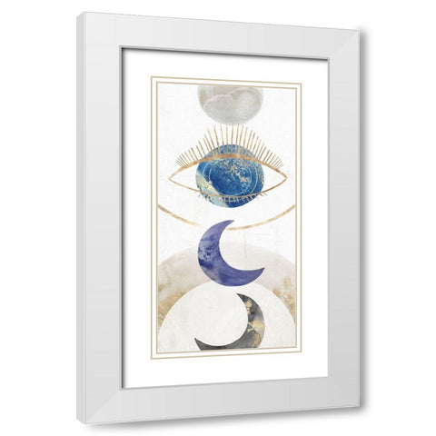 Crescent Moon II  White Modern Wood Framed Art Print with Double Matting by Isabelle Z