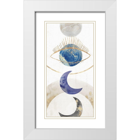 Crescent Moon II  White Modern Wood Framed Art Print with Double Matting by Isabelle Z