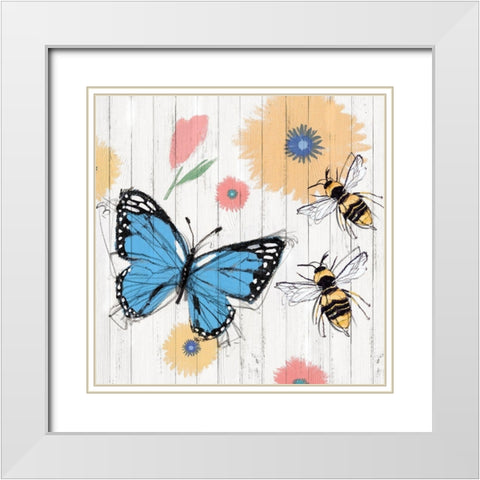 Backyard Summer I  White Modern Wood Framed Art Print with Double Matting by Isabelle Z