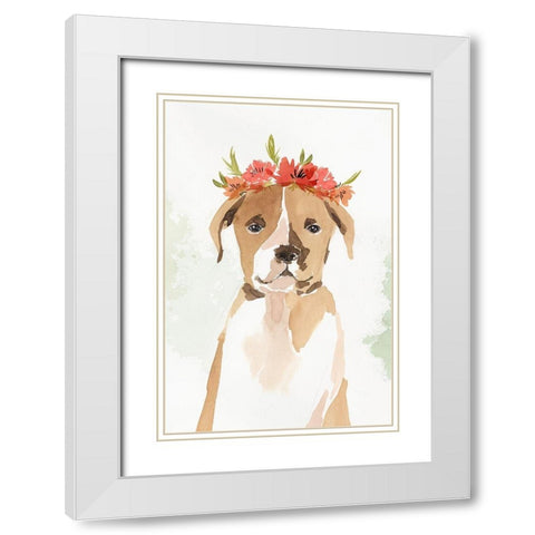 Puppy II White Modern Wood Framed Art Print with Double Matting by Isabelle Z