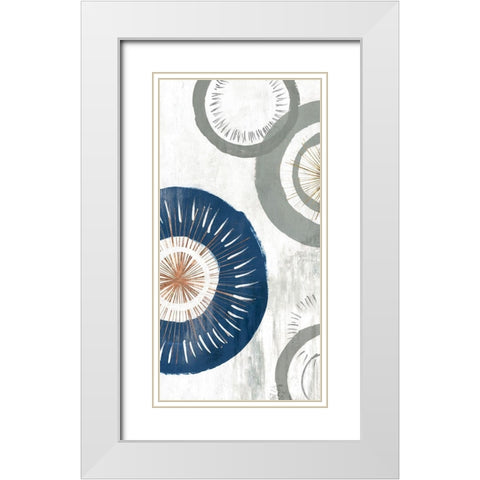 Blue Spheres I  White Modern Wood Framed Art Print with Double Matting by Isabelle Z