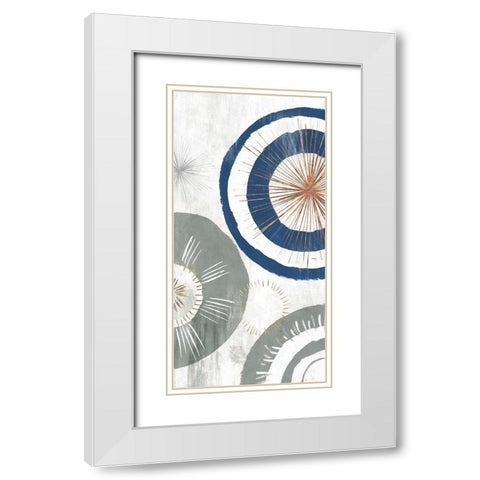 Blue Spheres II  White Modern Wood Framed Art Print with Double Matting by Isabelle Z