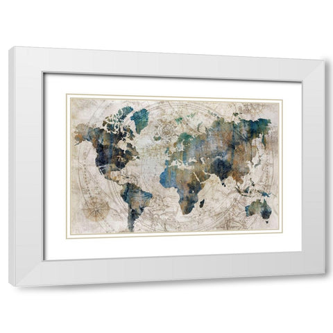 Celestial Map  White Modern Wood Framed Art Print with Double Matting by Isabelle Z