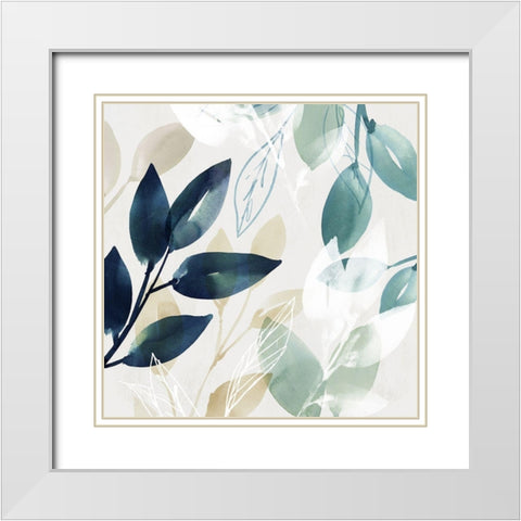 Green Sleeves I  White Modern Wood Framed Art Print with Double Matting by Isabelle Z