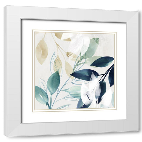 Green Sleeves II  White Modern Wood Framed Art Print with Double Matting by Isabelle Z