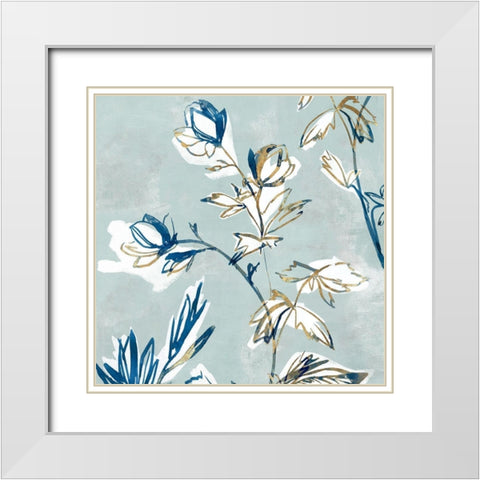 Blossomy II White Modern Wood Framed Art Print with Double Matting by Isabelle Z